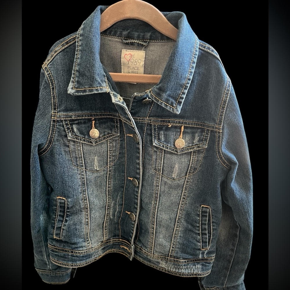 Children’s Place Medium Wash Denim Jacket Size Large 10/12‎